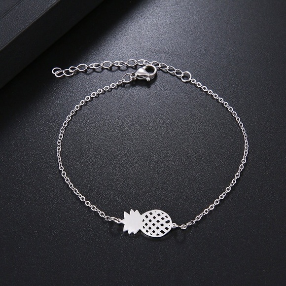 Gold and Silver Stainless Steel Pineapple Bracelet - Picture 4 of 6